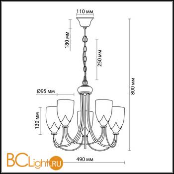 Люстра Odeon Light Risto 2079/5 - Схема