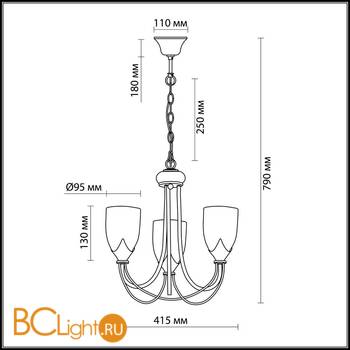 Люстра Odeon Light Risto 2079/3 - Схема
