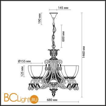 Люстра Odeon Light Ruffin 2455/6 - Схема