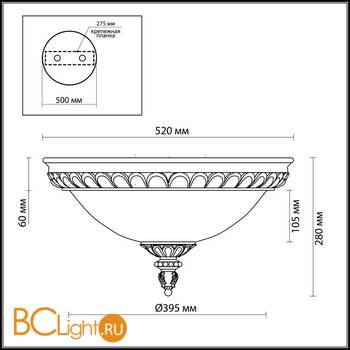Потолочный светильник Odeon Light Ruffin 2455/3C - Схема