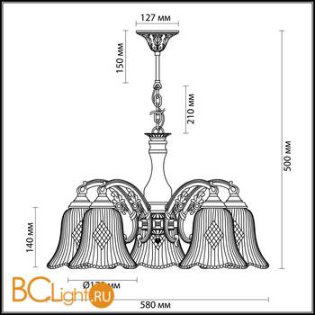 Люстра Odeon Light Savona 2946/5 - Схема