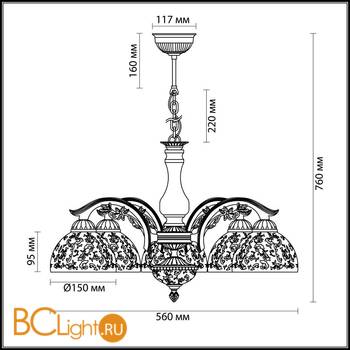 Люстра Odeon Light Sligo 2947/5 - Схема