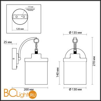 Бра Odeon Light Smily 4652/1WA - Схема