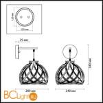 Бра Odeon Light Spira 2893/1W - Схема