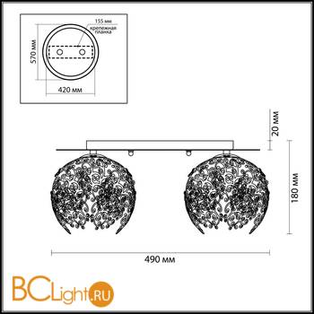 Потолочная люстра Odeon Light Spuma 2891/4C - Схема