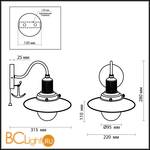 Бра Odeon Light Tarsu 2617/1W - Схема