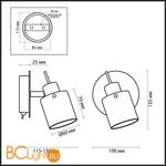 Cпот (точечный светильник) Odeon Light Terbo 2076/1W - Схема