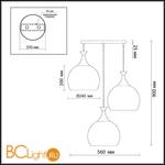 Подвесной светильник Odeon Light Terro 2093/3 - Схема