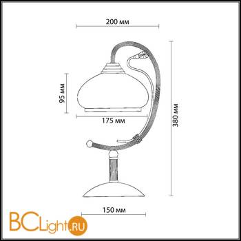 Настольная лампа Odeon Light Teura 2240/1T - Схема