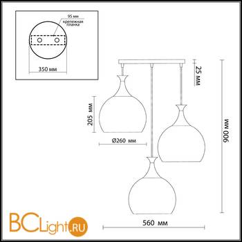 Подвесной светильник Odeon Light Velute 2094/3 - Схема