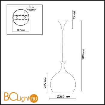 Подвесной светильник Odeon Light Velute 2094/1 - Схема