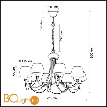 Люстра Odeon Light Vesto 2057/8 - Схема