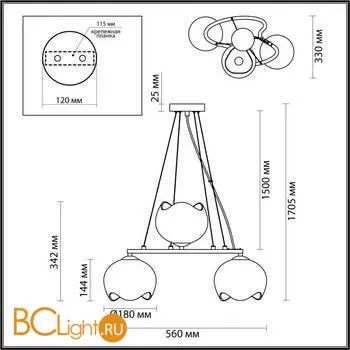 Люстра подвесная Odeon Light Waterlily 4873/3 - Фото 2