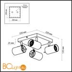 Cпот (точечный светильник) Odeon Light Yang 2474/4C - Схема