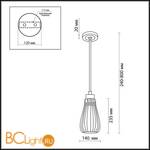 Подвесной светильник Odeon Light Zoro 2285/1 - Схема