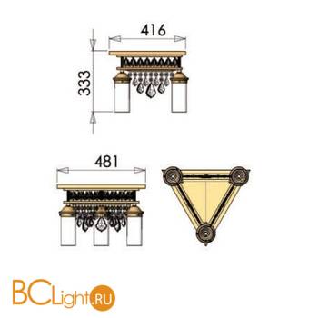 Потолочный светильник Orion Leuchten DLU 1704/3 gold grun - Схема