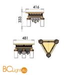 Потолочный светильник Orion Leuchten DLU 1704/3 gold grun - Схема