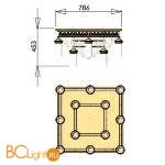 Потолочный светильник Orion Leuchten DLU 1704/8+4 gold klar - Схема