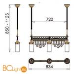 Подвесной светильник Orion Leuchten HL 6-1552/3 gold topas - Схема