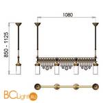 Подвесной светильник Orion Leuchten HL 6-1552/4 gold grun - Схема