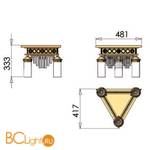 Потолочный светильник Orion Leuchten DLU 1705/3 gold rot - Схема