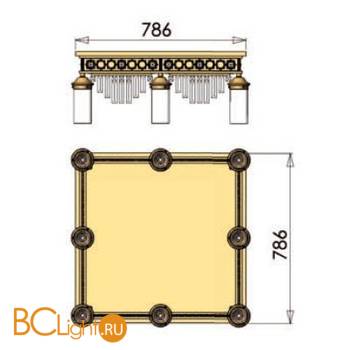 Потолочный светильник Orion Leuchten DLU 1705/8 gold klar - Схема