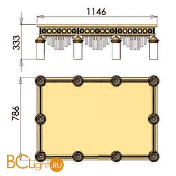 Потолочный светильник Orion Leuchten DLU 1705/10 gold topas - Схема