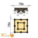 Потолочный светильник Orion Leuchten DLU 1705/8+4 gold rot - Схема