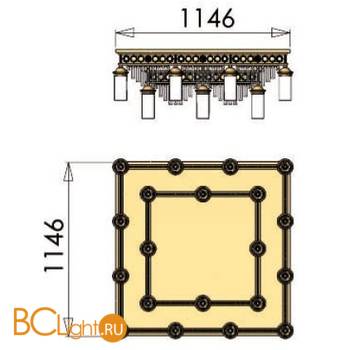 Потолочный светильник Orion Leuchten DLU 1705/12+8 gold klar - Схема
