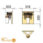 Бра Orion Leuchten WA 2-1244/1 gold klar - Схема