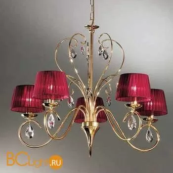 Люстра Orion Leuchten LU 1658/5 Gold + 5 Schirm 4461 Bordeaux