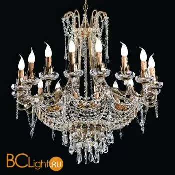 Люстра Renzo Del Ventisette L 14001/18 DEC. 041 + Cristallo Ambra - Amber Crystal