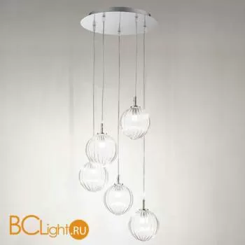 Подвесной светильник Renzo Del Ventisette Ohlala L14555/5 DEC. cromo SFERE TRASP. RIGATO