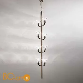 Подвесной светильник Renzo Del Ventisette Ohlala S14561/8 DEC. bronzo spazzolato CRISTALLO TRASPARENTE