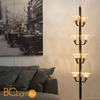 Торшер Renzo Del Ventisette Ohlala LT14561/8 DEC. bronzo spazzolato CRISTALLO AMBRA