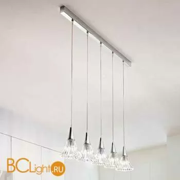 Подвесной светильник Renzo Del Ventisette Ohlala BIN14490/5 DEC. cromo CRISTALLO TRASPARENTE