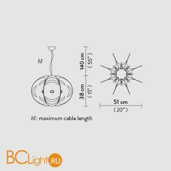 Подвесной светильник Slamp Atlante SUSPENSION ATL14SOS0001F_000 - Схема