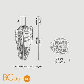 Подвесной светильник Slamp Avia SUSPENSION XL BLACK AVI84SOS0004N_000 - Схема