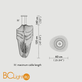 Подвесной светильник Slamp Avia SUSPENSION L BLACK AVI84SOS0003N_000 - Схема