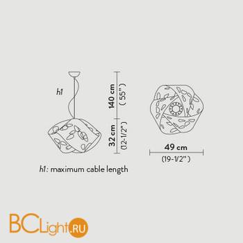 Подвесной светильник Slamp Bios SUSPENSION “NODO” BIO14SOS0000WI - Схема