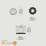 Настольный светильник Slamp Cactus TABLE XS PRISMA CAC78TAV1000LE - Схема