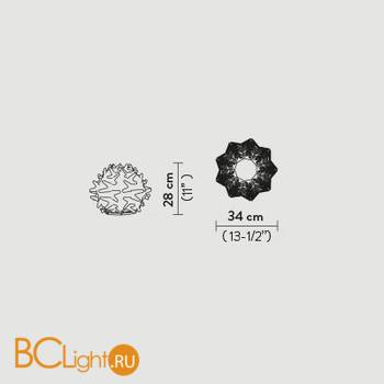 Настольный светильник Slamp Cactus TABLE S GOLD CAC78TAV0001OX - Схема