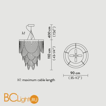 Подвесной светильник Slamp Ceremony L FUME CER79SOS0006F_000 - Схема