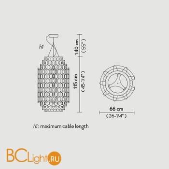 Подвесной светильник Slamp Chantal SUSPENSION L WHITE CHN88SOS0003W_000 - Схема