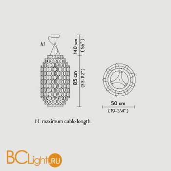 Подвесной светильник Slamp Chantal SUSPENSION M ORANGE CHN88SOS0002A_000 - Схема