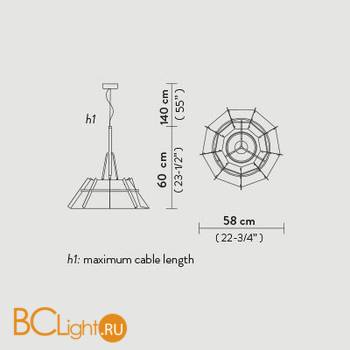 Подвесной светильник Slamp Chapeau SUSPENSION CHA14SOS0000B_000 - Схема