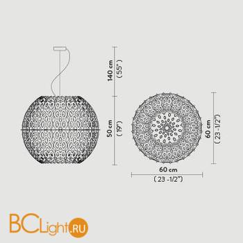 Подвесной светильник Slamp Charlotte SUSPENSION GLOBE CHR88SOSG000W_000 - Схема