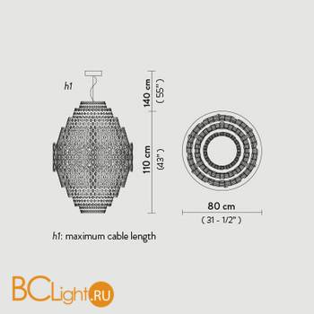 Подвесной светильник Slamp Charlotte SUSPENSION WHITE CHR88SOS0004W_000 - Схема