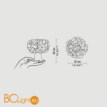 Настольный светильник Slamp Clizia TABLE FUME BATTERY CLI78TAVB0C1F_000 - Схема