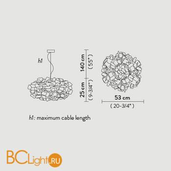 Подвесной светильник Slamp Clizia SUSPENSION Pixel CLI78SOST000PX000 - Схема